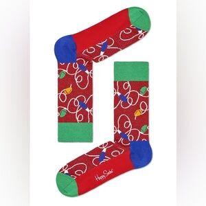 NWOT Happy Socks Holiday Lights Socks